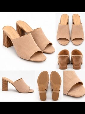 Coconuts by Matisse Blush Tan Suede Open-Toe Block Heel Mules